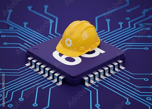 Upgrading to 6G network. Infrastructure preparation for next generation communication network standards. Innovation concept, global connectivity. Digital transformation and telecom development.