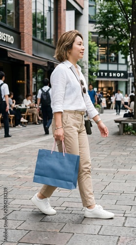 Woman Shopping Paper Bag