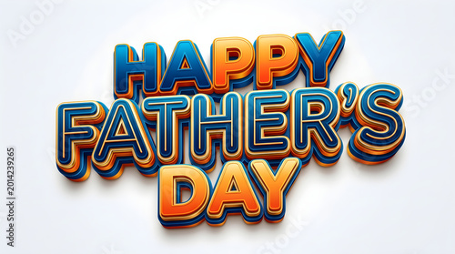 Happy father's day typography vibrant text design for cards gifts and social media graphics
