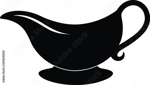 Photos Gravy boat a vessel for serving sauces silhouette.