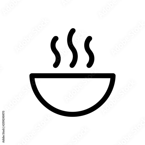 Hot Soup Bowl Icon vector on White Background ,Vector Art Illustration on white background.
