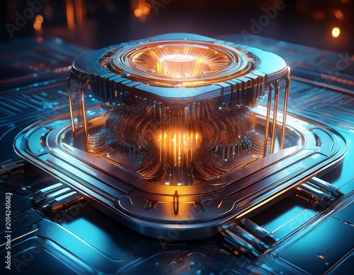 advance quantum computer technology high speed quantum computing computational power futuristic and high tech metallic appearance