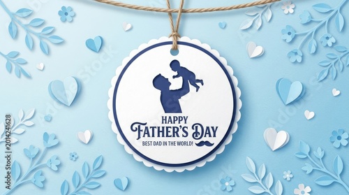 Father's day 2026 silhouette of dad lifting baby heartfelt greeting card design