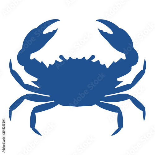 Photos Blue crab silhouette, isolated on white background