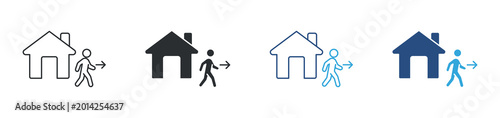 Photos Leave home icon set
