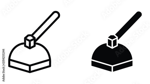 Fotografie Black and white quill pens with inkwell icon