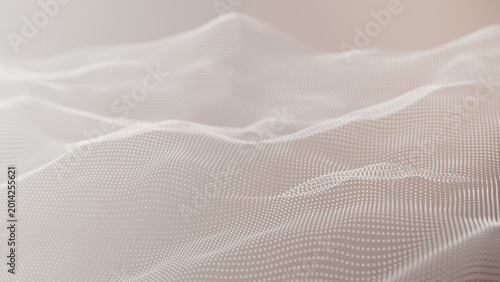 Cuadro en lienzo Clean minimal particle wavy dots terrain on light background