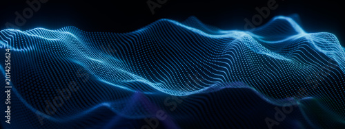Landscape dots, dotted wave halftone effect neon texture, abstract point pattern surface