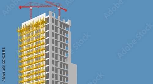 Tableau sur toile High rise building under construction.
