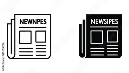 Bild auf Leinwand Two newspaper icons with newnpes and newsipes text