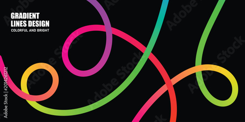 Fotografia Vibrant abstract color lines design with gradient effects