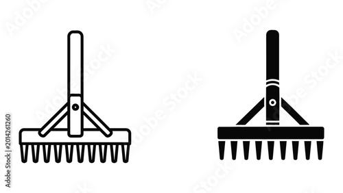 Quadro em tela Two garden rakes with different handle styles