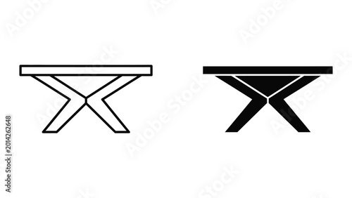 Photos Modern minimalist x-shaped table legs with different top styles