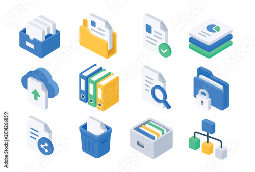 Foto Business organization icons set.