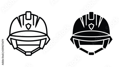 Fotografia Black and white cricket batting helmets icon pair