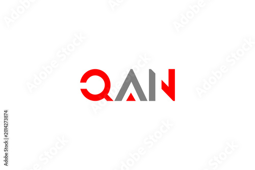 Free Download Modern QAN Logo Design – Minimalist Red & Gray Geometric Branding Symbol for Corporate Identity - GFXLoad
