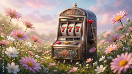 3d slot machine with 777 in casino vibes
