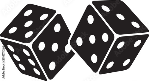 Minimalist Black Dice Rolling Icon Illustration