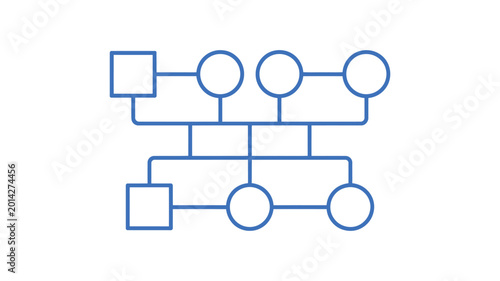 Tableau sur toile Genogram family tree chart, simple genealogy diagram, ancestry and medical histo