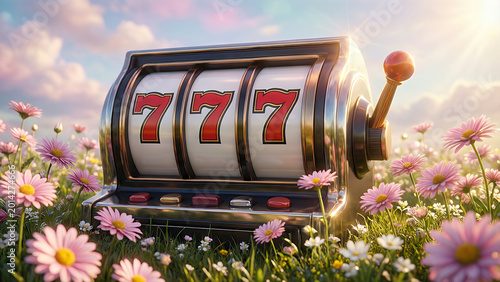 3d slot machine with 777 in casino vibes
