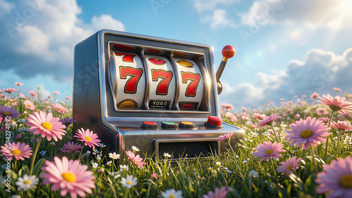 3d slot machine with 777 in casino vibes
