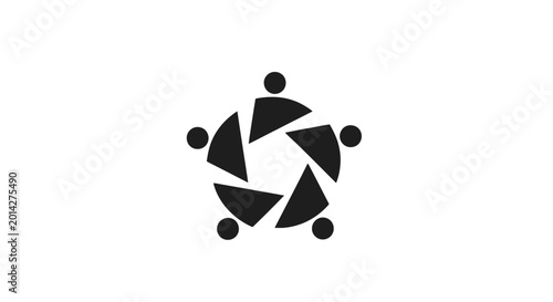 Photos A black and white logo of people in a circle.