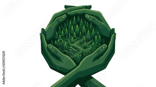Protecting and Preserving Nature A Visual Metaphor for Environmental Stewardship and Conservation Efforts