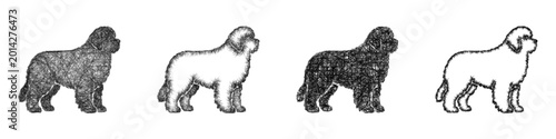 Foto Sketch newfoundland icon design set