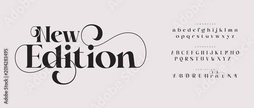 Fotografie Elegant new edition text with alphabet sample