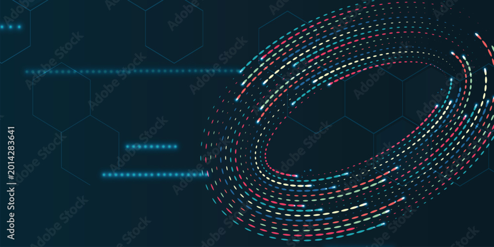 Obraz premium Abstract tech background with glowing circle