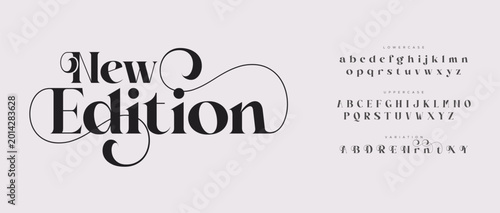 Obraz na płótnie Elegant new edition text with alphabet sample