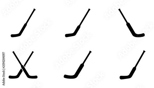 Canvas Print Hockey Stick Icons, Ice Hockey Equipment Silhouettes, Sport Gear Vector Set, Ath