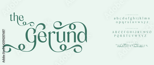 Photos Elegant gerund decorative script font display