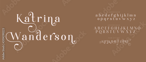 Tableau sur toile Elegant script name katrina wanderson in brown background