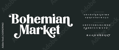 Bohemian market elegant script logo design