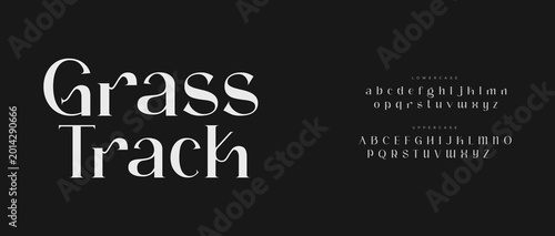 Elegant grass track sans serif typography display
