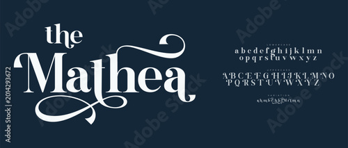 Elegant mathea script font display