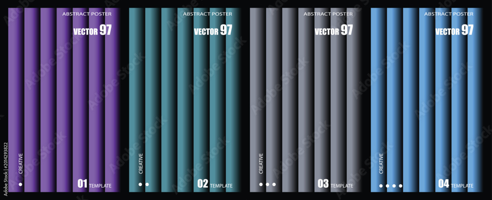 Obraz premium Abstract vertical stripes pattern with colorful neon and grey gradients.