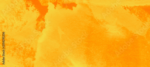 Obraz na płótnie Rich orange watercolor texture background with saturated yellow paint washes and artistic fluid gradients for autumn themed marketing and decorative seasonal banners with warm organic paint effects