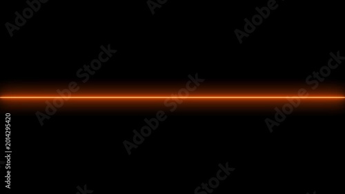 Glowing straight neon line animation on black background.