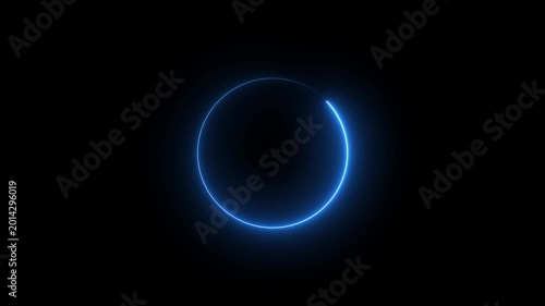 abstract neon digital cricle animation on background.