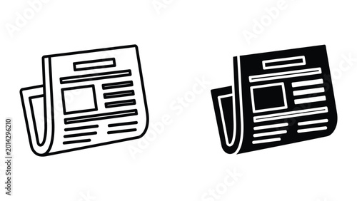 Two newspaper icons in different colors side by side