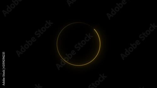 abstract neon digital cricle animation on background.