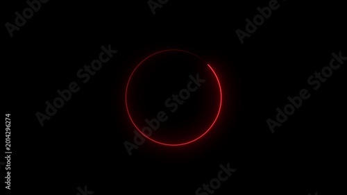 abstract neon digital cricle animation on background.