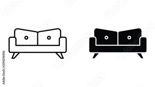 Konstfotografi Modern two-tone sofa with black and white cushions