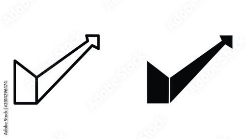 Schilderij op canvas Upward arrow icon with 3d perspective and bold arrow variation