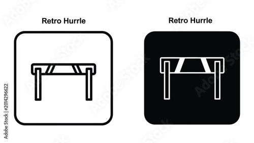Foto Retro style hurdle barrier icon in contrasting backgrounds