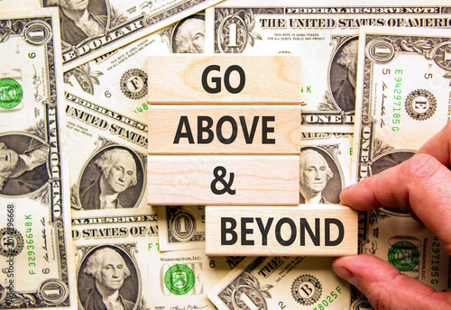 Quadro su tela Go above and beyond words symbol