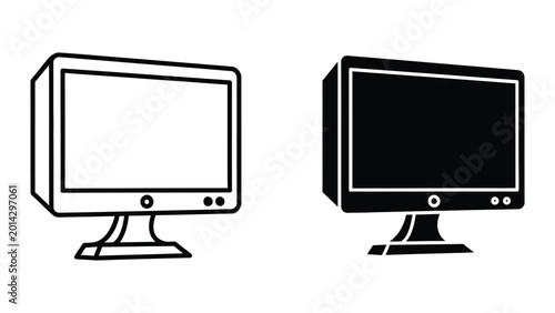 Foto Two computer monitors comparison illustration