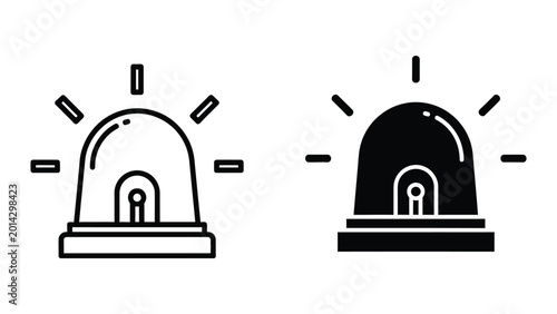 Police light beacon on and off illustration